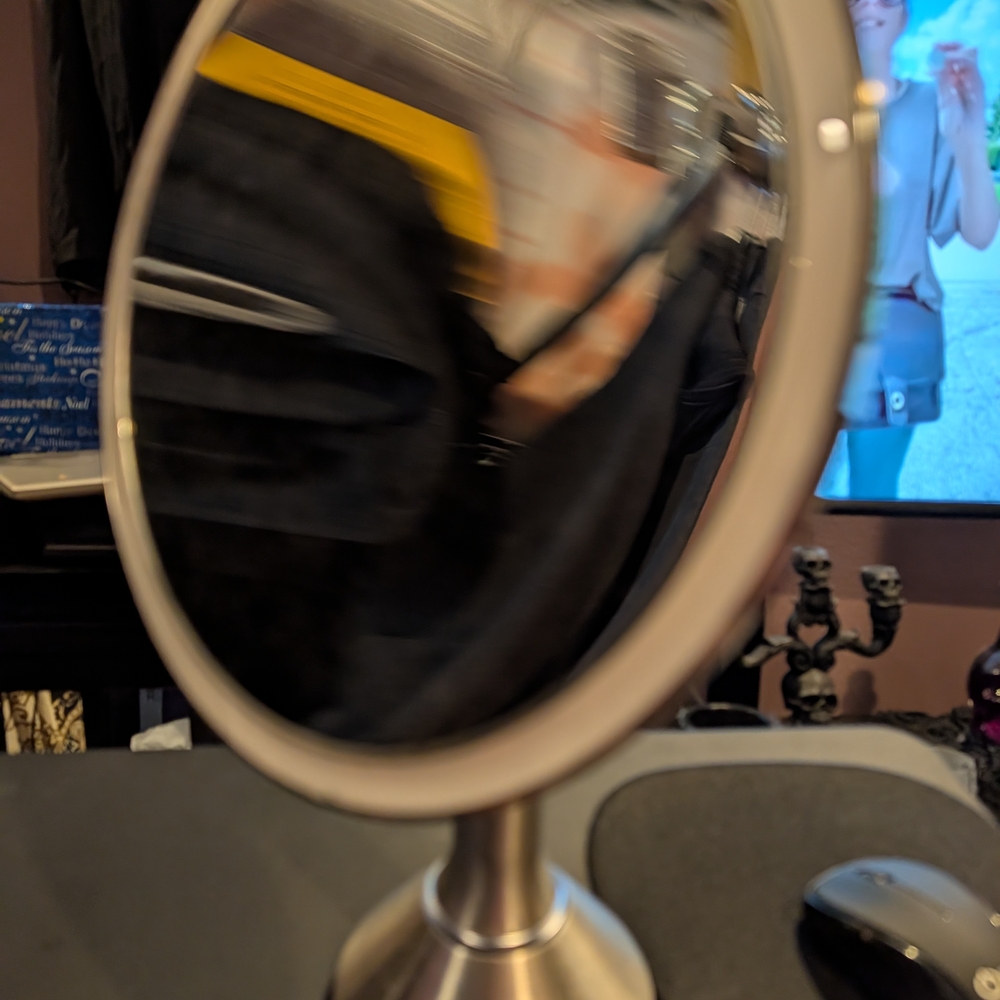 Sleek Silver Vanity Mirror